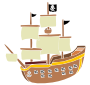 Pirate Ship Stencil