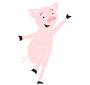 Cheerful Pig Stencil