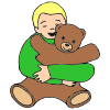 The+boy+is+hugging+a+teddy+bear.+The+teddy+bear+belongs+to+___. Picture