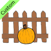 The+pumpkin+is+IN+FRONT+of+the+fence. Picture
