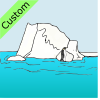 The+penguin+is+in+front+of+the+iceberg. Picture