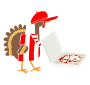 Turkey dressed as a pizza guy Stencil