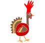 Turkey dressed as a rooster Stencil