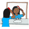 She+is+brushing+her+hair. Picture