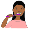 ____+is+brushing+her+teeth. Picture