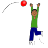 He+catches+the+red+ball. Picture