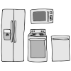 fridge_+microwave_+cooker_+cupboard Picture
