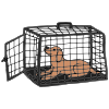The+dog+is+lying+in+his+kennel. Picture