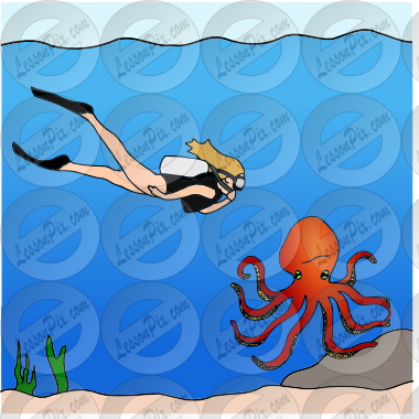 swimming with an octopus Picture