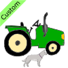 The+dog+is+under+the+tractor. Picture